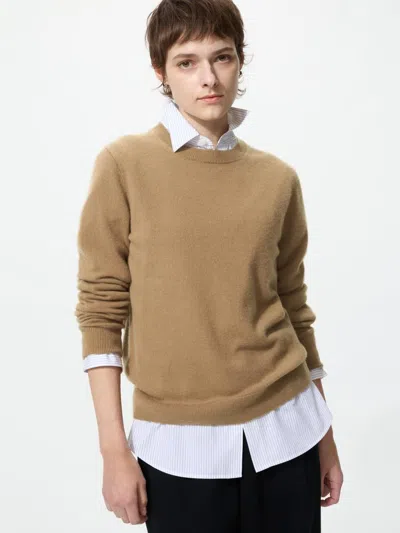 Uniqlo Women's Cashmere Sweater, Beige, 2xs In Brown