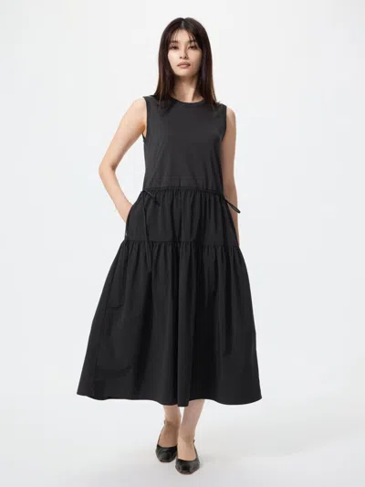 Uniqlo Women's Combination Dress Sleeveless, Black, Xs