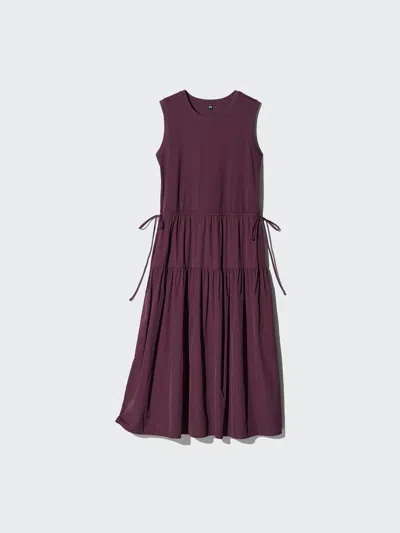 Uniqlo Women's Combination Dress Sleeveless, Wine, Xs In Purple