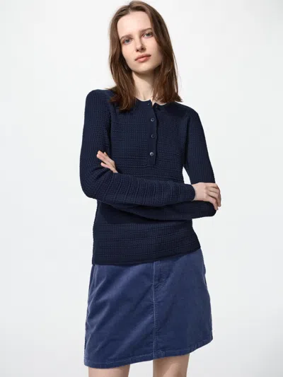 Uniqlo Women's Corduroy Mini Skirt, Blue, 2xs