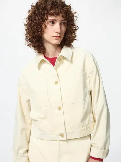 Uniqlo Women's Corduroy Short Jacket, Natural, 2xs