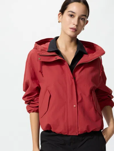 Uniqlo Women's Cotton Blend Short Parka Red Xl  Us