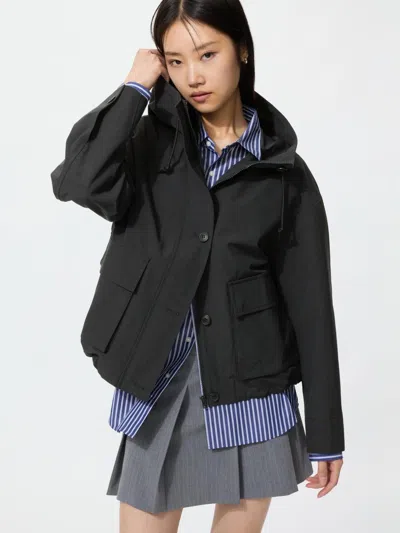 Uniqlo Women's Cotton Blend Utility Parka, Black, 2xl