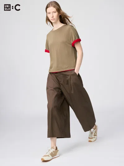 Uniqlo Women's Cotton Culotte Brown Xl  Us
