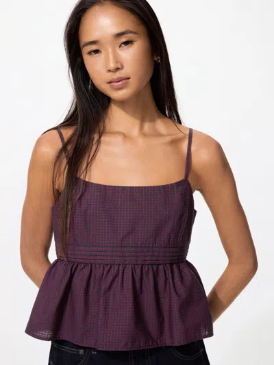 Uniqlo Women's Cotton Dobby Camisole Blue 2xl  Us In Brown