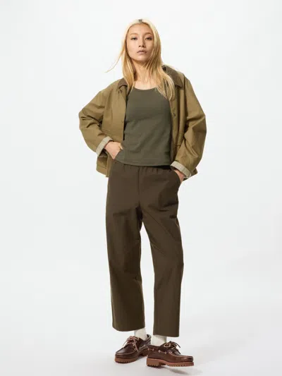 Uniqlo Women's Cotton Relaxed Ankle Pants Brown Small  Us
