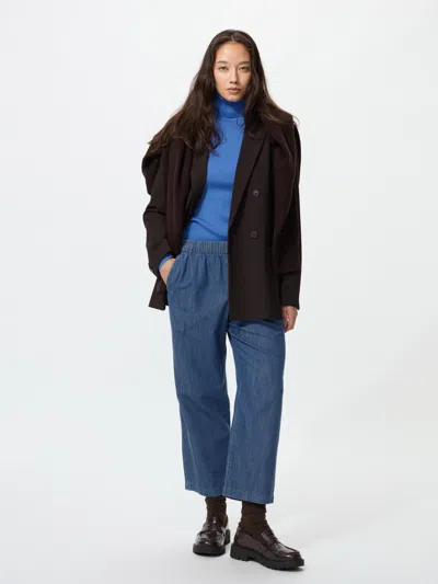 Uniqlo Women's Cotton Relaxed Ankle Pants Denim Blue Xl  Us