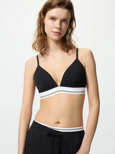 Uniqlo Women's Cotton Wireless Bra Line, Black, Xs