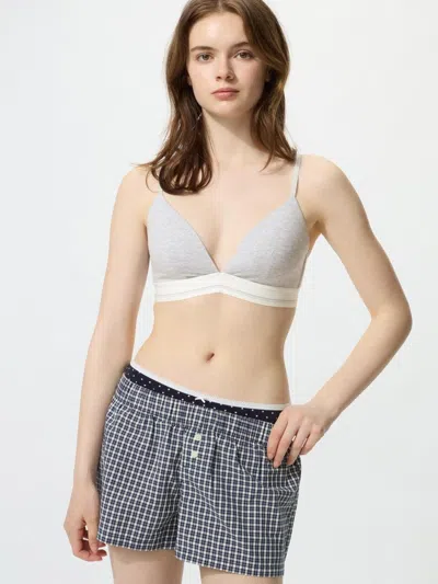 Uniqlo Women's Cotton Wireless Bra Line, Gray, Xs