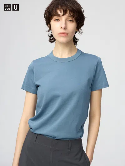 Uniqlo Women's Crew Neck T-shirt Blue Large  Us