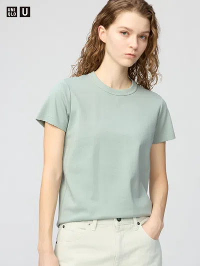 Uniqlo Women's Crew Neck T-shirt Green 2xl  Us