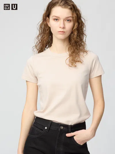 Uniqlo Women's Crew Neck T-shirt Pink 2xl  Us In Neutral