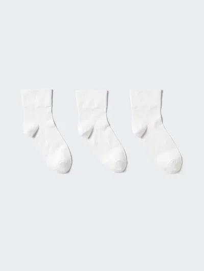 Uniqlo Women's Crew Socks 3 Pairs Tapered White Us W 7.5-10  Us