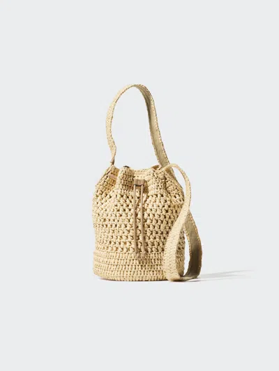 Women's Crochet Drawstring Bag, Beige In Brown from Uniqlo