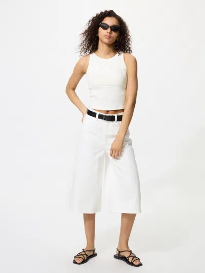 Uniqlo Women's Denim Culottes, White, 30 Inch In Multi