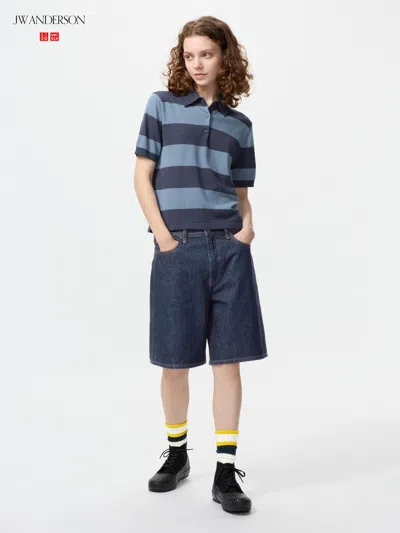 Uniqlo Women's Denim Half Pants Navy 28 Inch  Us In Multi