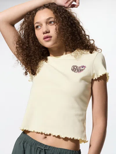 Uniqlo Women's Disney/pixar Ut Graphic Mini T-shirt, Cream, Xs In Yellow