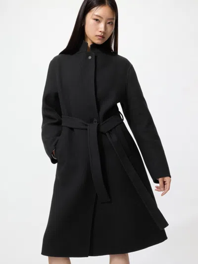 Uniqlo Women's Double Face Relaxed Long Coat, Black, 2xs
