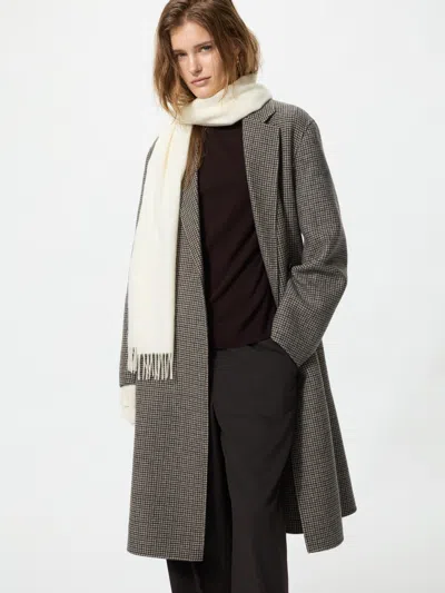 Uniqlo Women's Double Face Relaxed Long Coat Pattern, Brown, 2xs