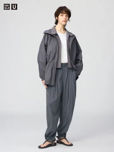 Uniqlo Women's Easy Gathered Pants Dark Gray Xl  Us