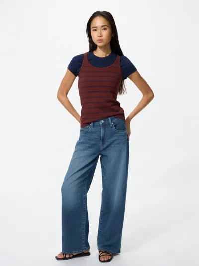 Uniqlo Women's Ezy Wide Straight Jeans Blue Xs  Us