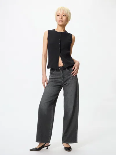 Uniqlo Women's Ezy Wide Straight Jeans Gray 2xl  Us