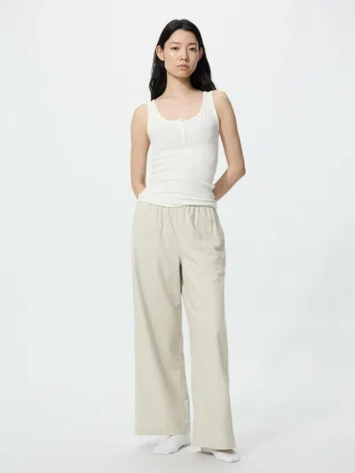 Uniqlo Women's Flannel Easy Pants, Beige, Xs In Neutral