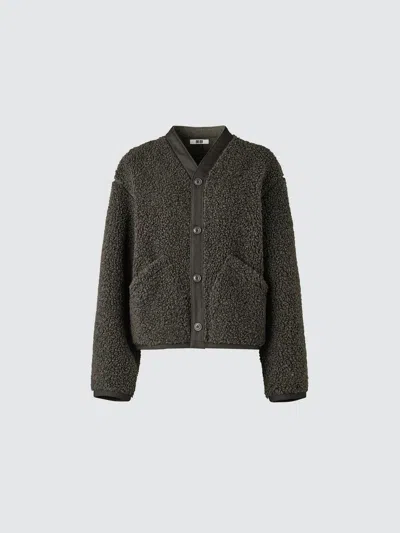 Uniqlo Women's Fleece Short Jacket, Dark Brown, 2xs In Gray