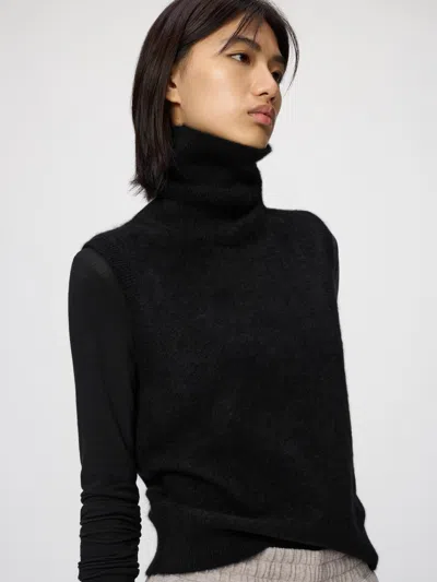 Uniqlo Women's Fluffy Cashmere Vest, Black, 2xs