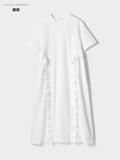 Uniqlo Women's Frill T Dress, White, Xl