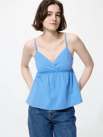 Uniqlo Women's Gathered Camisole Blue 2xl  Us