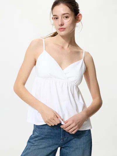 Uniqlo Women's Gathered Camisole White Large  Us In Multi