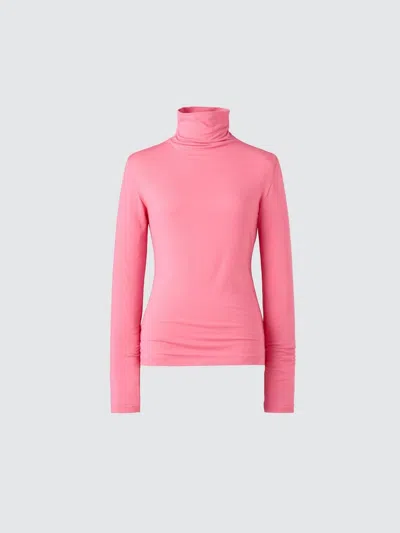 Uniqlo Women's Heattech Cashmere Blend T-shirt Extra Warm Turtleneck With Moisture-wicking, Pink, Xs