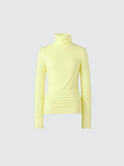 Uniqlo Women's Heattech Cashmere Blend T-shirt Extra Warm Turtleneck With Moisture-wicking, Yellow, Xs