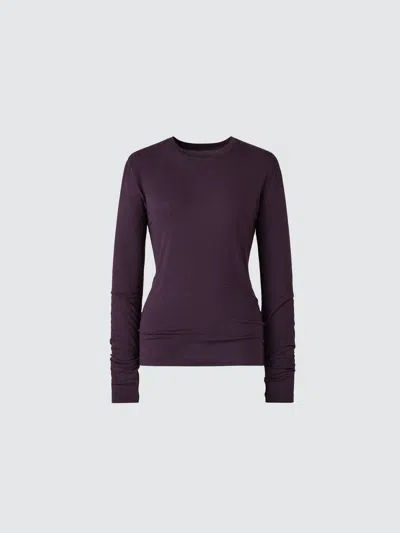Uniqlo Women's Heattech Cashmere Blend T-shirt Extra Warm With Moisture-wicking, Purple, Xs