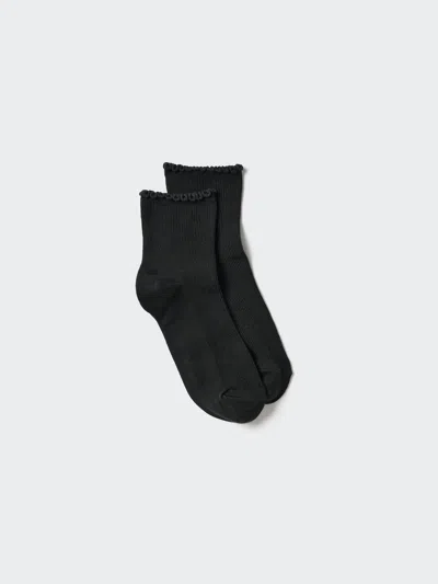 Uniqlo Women's Heattech Crew Mellow Socks Black Us W 7.5-10  Us