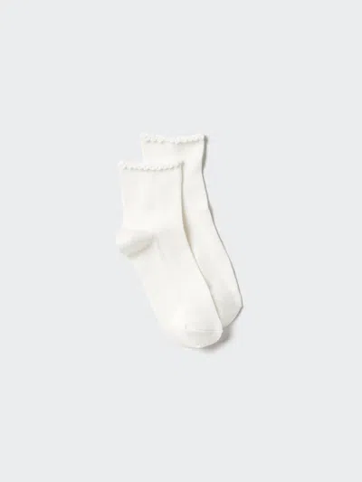 Uniqlo Women's Heattech Crew Mellow Socks White Us W 7.5-10  Us