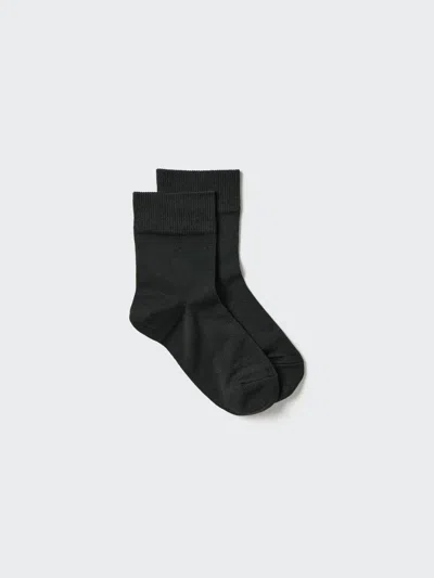 Uniqlo Women's Heattech Crew Socks Relaxed, Black, Us W 7.5-10