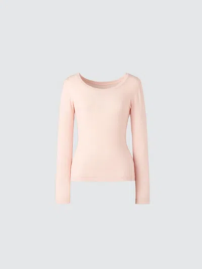 Uniqlo Women's Heattech Extra Warm Cashmere Blend T-shirt Scoop Neck With Moisture-wicking, Pink, Xs In Multi