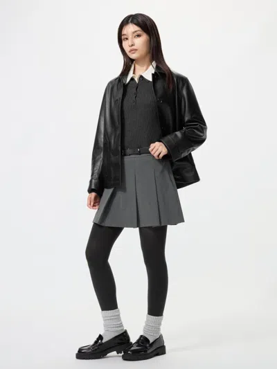 Uniqlo Women's Heattech Leg Shaper Tights With Deodorizing, Black, Small