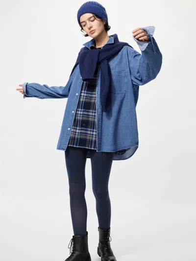 Uniqlo Women's Heattech Leg Shaper Tights With Deodorizing Navy Xl  Us In Blue