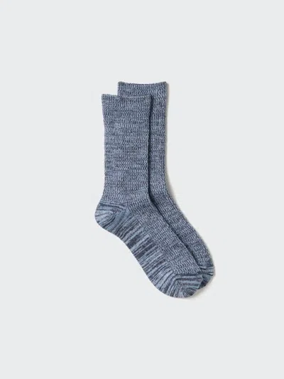 Uniqlo Women's Heattech Socks Mix Yarn With Odor Control, Blue, Us W 7.5-10