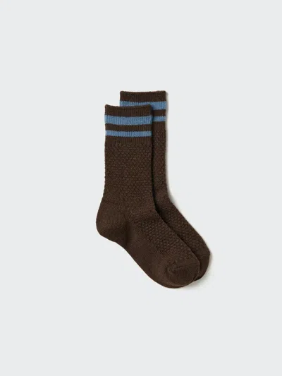 Uniqlo Women's Heattech Socks Popcorn Line With Odor Control, Dark Brown, Us W 7.5-10