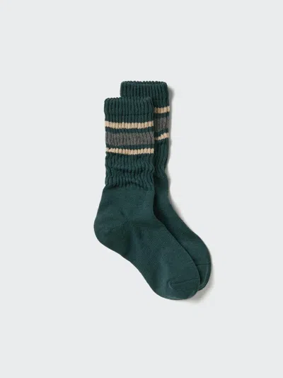 Uniqlo Women's Heattech Socks Slouch Line With Odor Control, Green, Us W 7.5-10