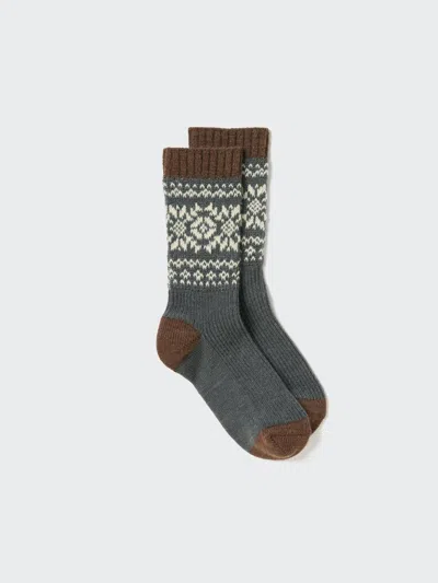 Uniqlo Women's Heattech Socks Snow With Odor Control, Dark Brown, Us W 7.5-10 In Multi