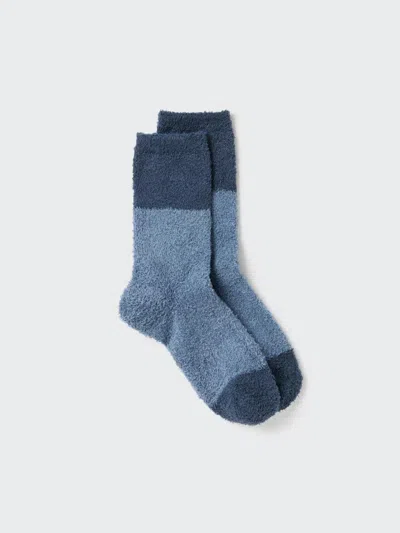 Uniqlo Women's Heattech Socks Soft Fluffy With Deodorizing, Blue, Us W 7.5-10