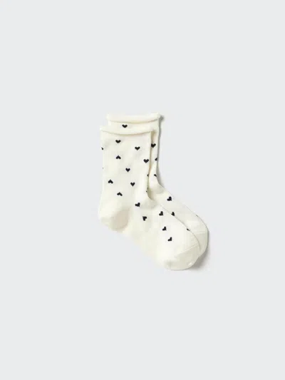 Uniqlo Women's Heattech Socks With Odor Control, Off White, Us W 7.5-10