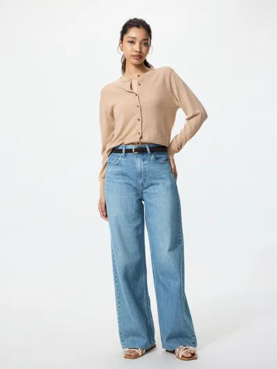 Uniqlo Women's High Rise Wide Jeans, Blue, 22 Inch
