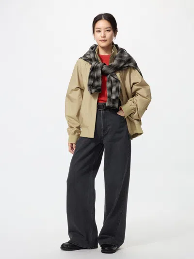 Uniqlo Women's High Rise Wide Jeans, Dark Gray, 22 Inch In Multi
