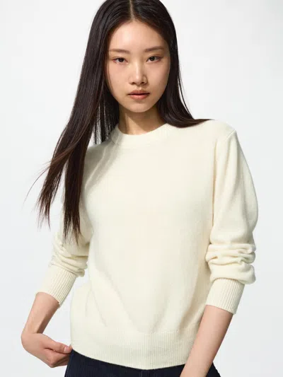 Uniqlo Women's Lambswool Sweater, Off White, 2xs